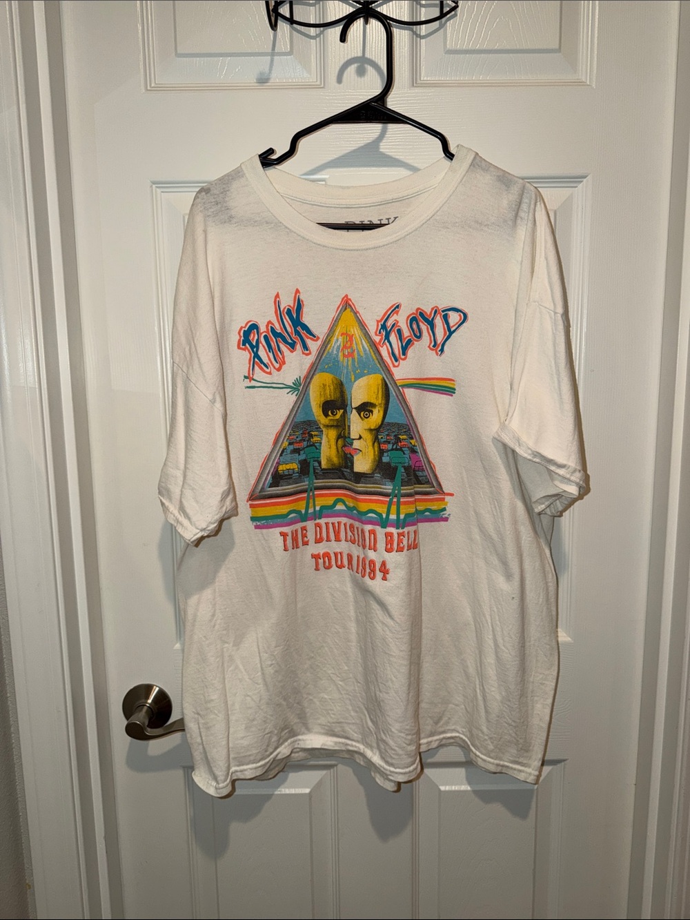 Pink Floyd White Tee with Colorful Division Bell Graphic